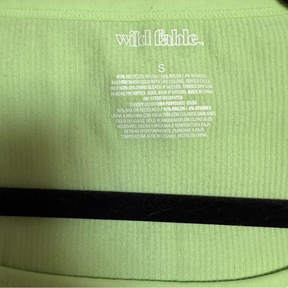 Wild Fable Green Ribbed Crop Top - Picture 4 of 7